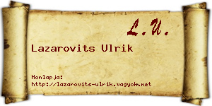 Lazarovits Ulrik névjegykártya